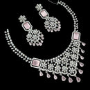 NAFJ Royal Touch American Diamond Necklace with Matching Earrings
