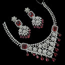 NAFJ Royal Touch American Diamond Necklace with Matching Earrings