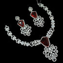 NAFJ Majestic American Diamond Style Necklace Set for Engagement & Special Occasions