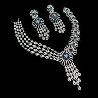 NAFJ Majestic American Diamond Style Necklace Set for Engagement & Special Occasions