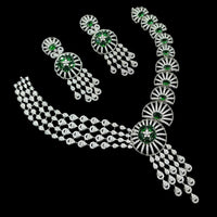NAFJ Majestic American Diamond Style Necklace Set for Engagement & Special Occasions