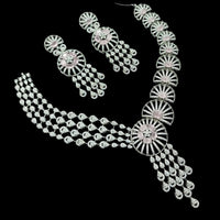 NAFJ Majestic American Diamond Style Necklace Set for Engagement & Special Occasions