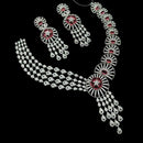 NAFJ Majestic American Diamond Style Necklace Set for Engagement & Special Occasions