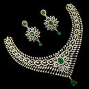 NAFJ Royal Touch American Diamond Necklace with Matching Earrings