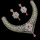 NAFJ Royal Touch American Diamond Necklace with Matching Earrings