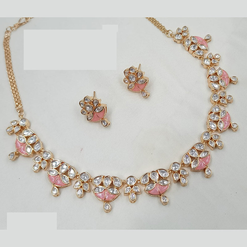 NAFJ Handcrafted Polki Kundan Necklace Set for Festive And Wedding Wear