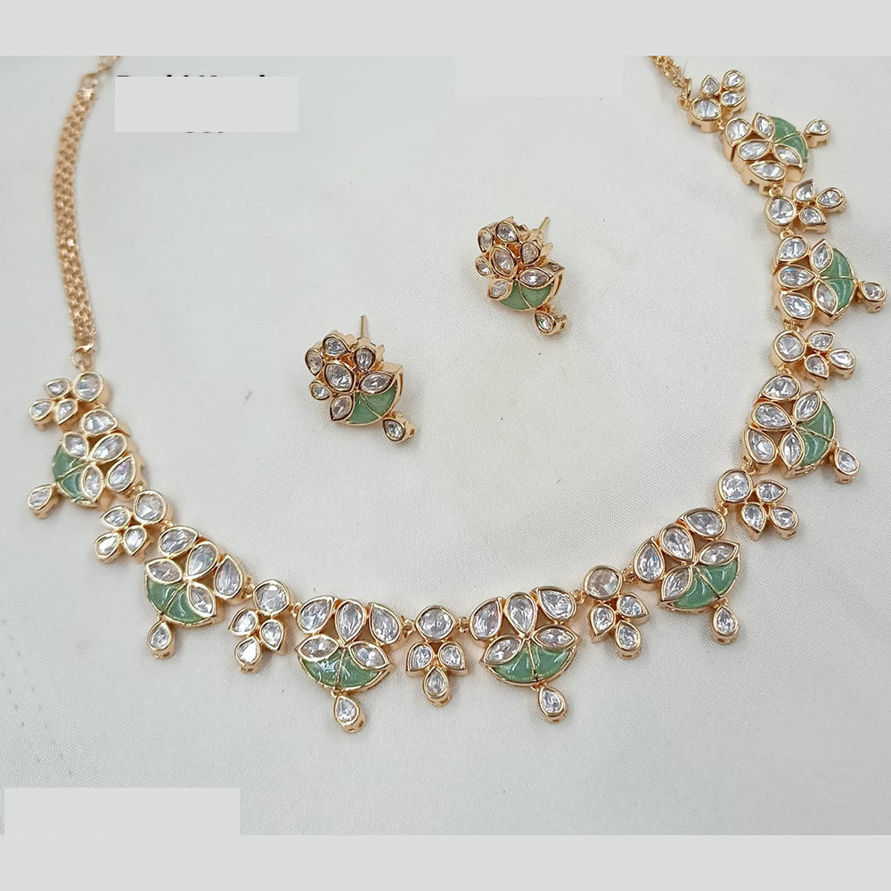 NAFJ Handcrafted Polki Kundan Necklace Set for Festive And Wedding Wear