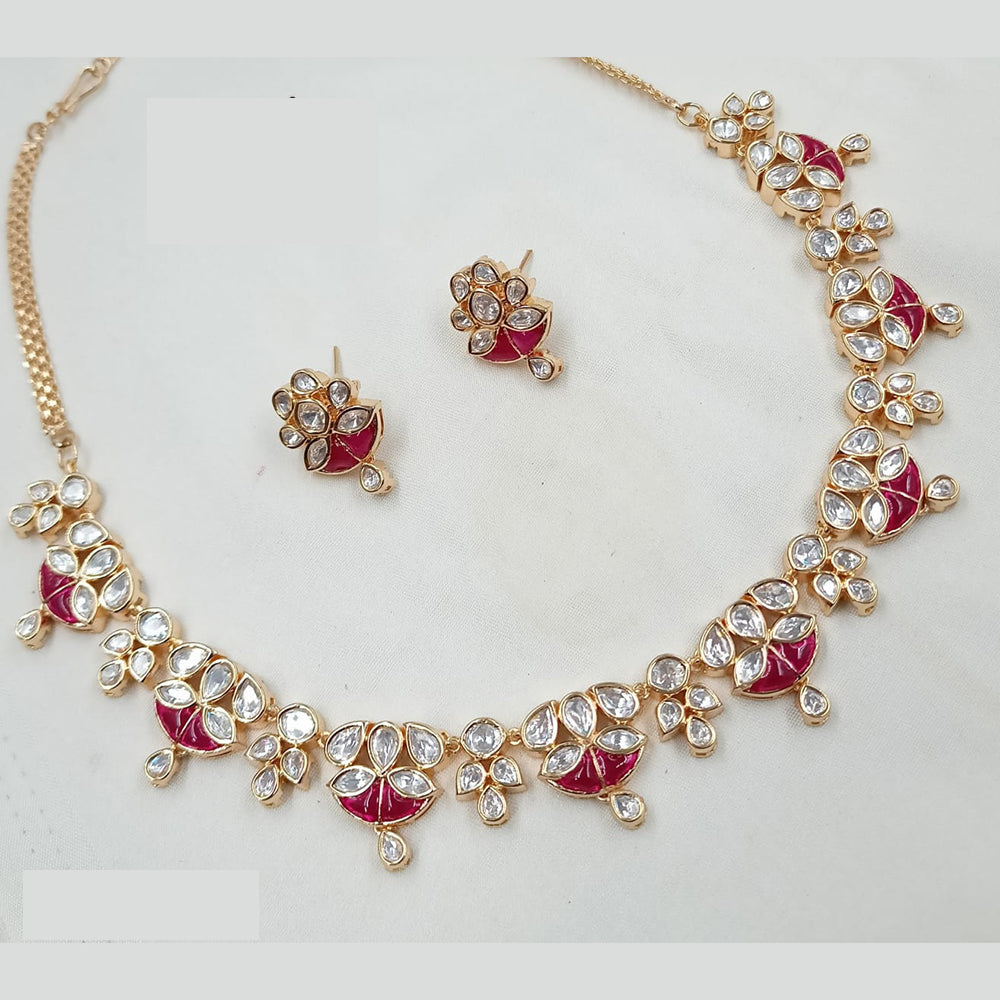 NAFJ Handcrafted Polki Kundan Necklace Set for Festive And Wedding Wear
