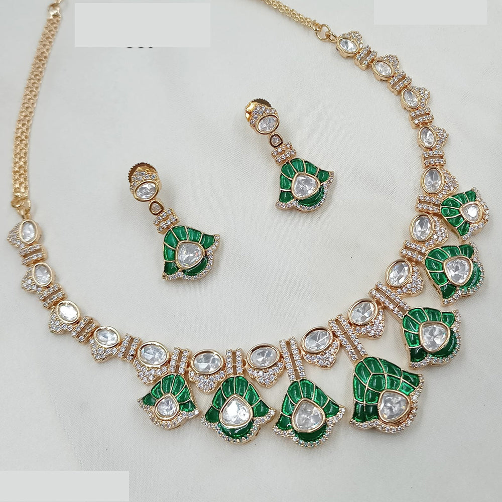 NAFJ Handcrafted Polki Kundan Necklace Set for Festive And Wedding Wear