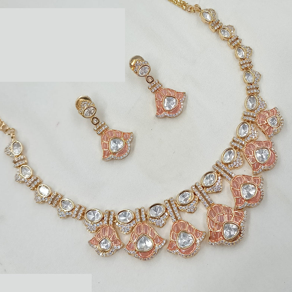 NAFJ Handcrafted Polki Kundan Necklace Set for Festive And Wedding Wear