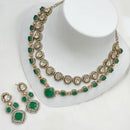 NAFJ Handcrafted Polki Kundan Multi Layer Necklace Set for Festive And Wedding Wear