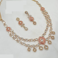 NAFJ Handcrafted Polki Kundan Multi Layer Necklace Set for Festive And Wedding Wear