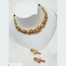 NAFJ Handcrafted Polki Kundan And Pearl Choker Necklace Set for Festive And Wedding Wear