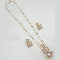 NAFJ Timeless Classic Polki Kundan Long Necklace Set with Earrings For Wedding Wear