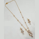 NAFJ Timeless Classic Polki Kundan Long Necklace Set with Earrings For Wedding Wear