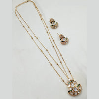 NAFJ Timeless Classic Polki Kundan Long Necklace Set with Earrings For Wedding Wear