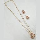 NAFJ Timeless Classic Polki Kundan Long Necklace Set with Earrings For Wedding Wear
