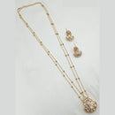 NAFJ Timeless Classic Polki Kundan Long Necklace Set with Earrings For Wedding Wear