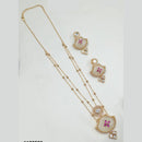 NAFJ Timeless Classic Polki Kundan Long Necklace Set with Earrings For Wedding Wear