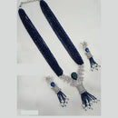 NAFJ Radiant Sparkle American Diamond & Pearl Long Necklace Jewellery Set for Party & Ethnic Wear