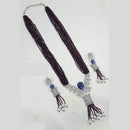 NAFJ Radiant Sparkle American Diamond & Pearl Long Necklace Jewellery Set for Party & Ethnic Wear