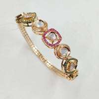 NAFJ Traditional Polki Kundan Stone Openable Bracelets for Festive Jewellery Collection