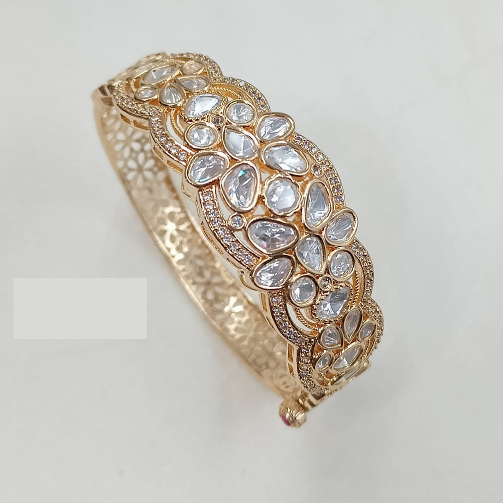 NAFJ Traditional Polki Kundan Stone Openable Bracelets for Festive Jewellery Collection