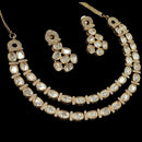 NAFJ Elegant Kundan Double Layer Necklace Set For Special Occassions