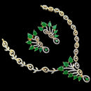 NAFJ Luxurious Gold Plated American Diamond Party Wear Necklace Set