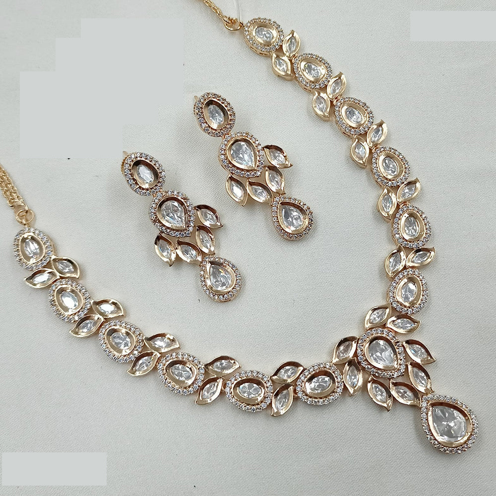 NAFJ Majestic Polki Kundan Necklace Set with Timeless Design for Cultural Celebrations