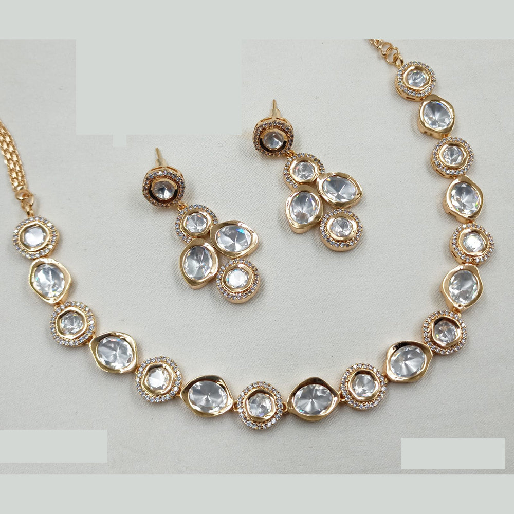 NAFJ Majestic Polki Kundan Necklace Set with Timeless Design for Cultural Celebrations