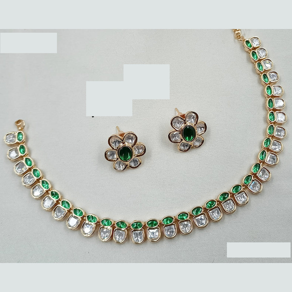 NAFJ Majestic Polki Kundan Necklace Set with Timeless Design for Cultural Celebrations