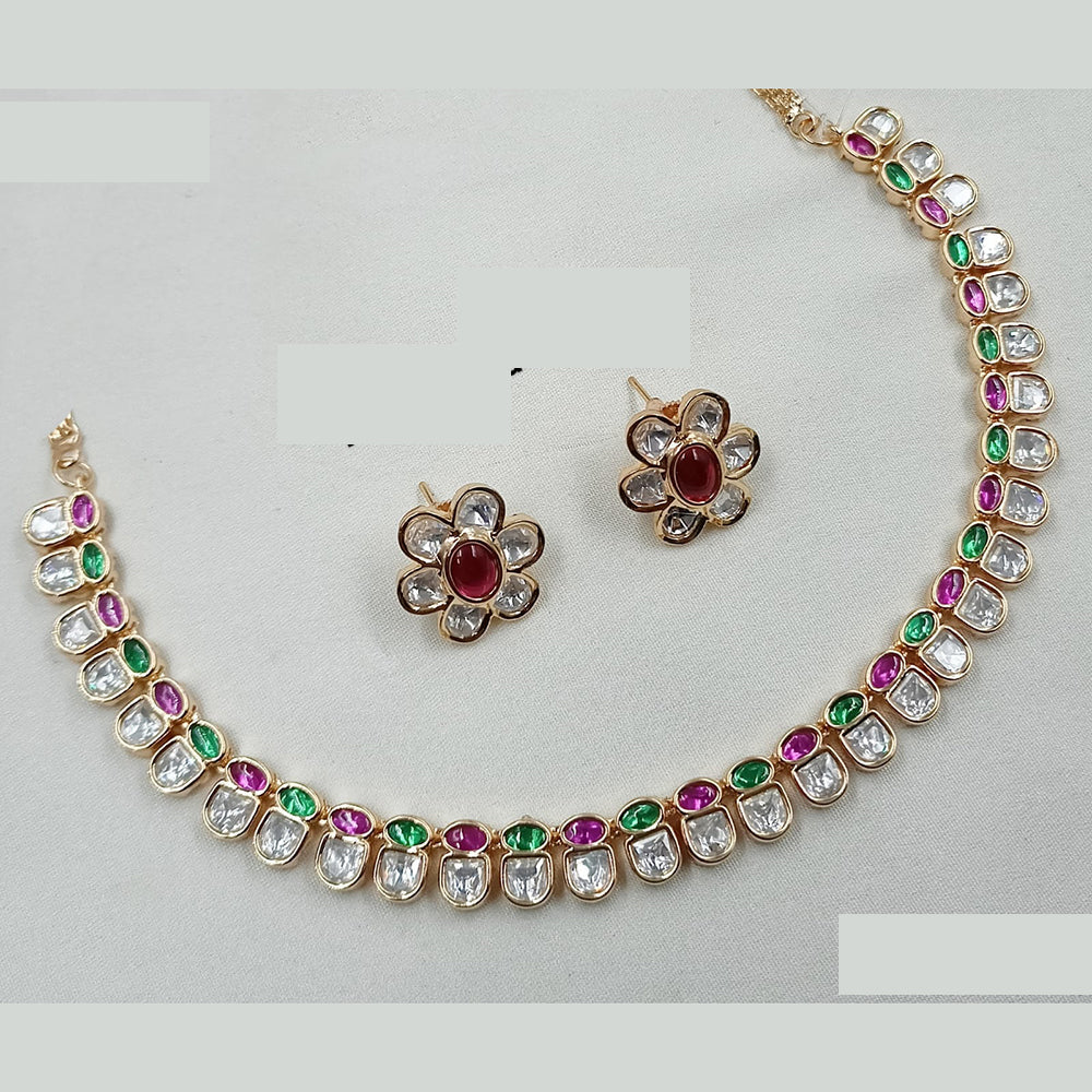 NAFJ Majestic Polki Kundan Necklace Set with Timeless Design for Cultural Celebrations