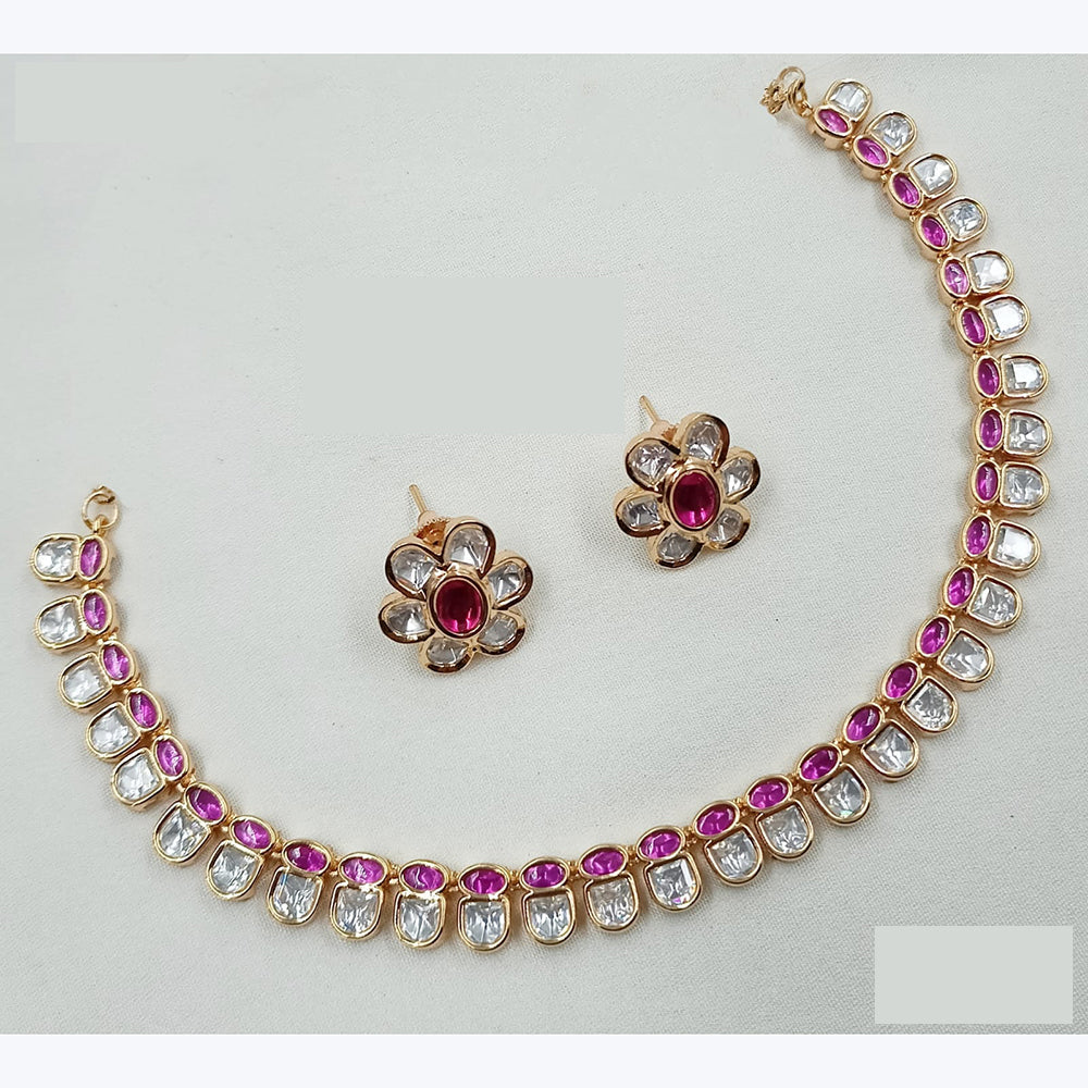 NAFJ Majestic Polki Kundan Necklace Set with Timeless Design for Cultural Celebrations