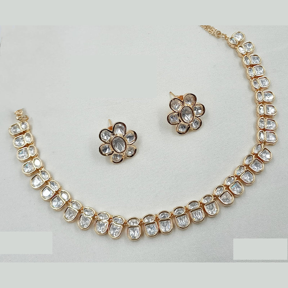NAFJ Majestic Polki Kundan Necklace Set with Timeless Design for Cultural Celebrations