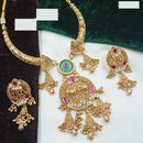 NAFJ Royal Kundan and Pearl Necklace Set with Traditional Design forFestive Wear