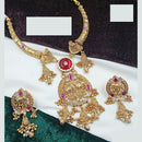 NAFJ Royal Kundan and Pearl Necklace Set with Traditional Design forFestive Wear