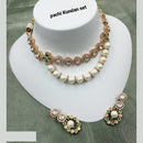 NAFJ Exquisite Kundan and Pearl Choker Necklace Set with Traditional Patterns and Festive Appeal
