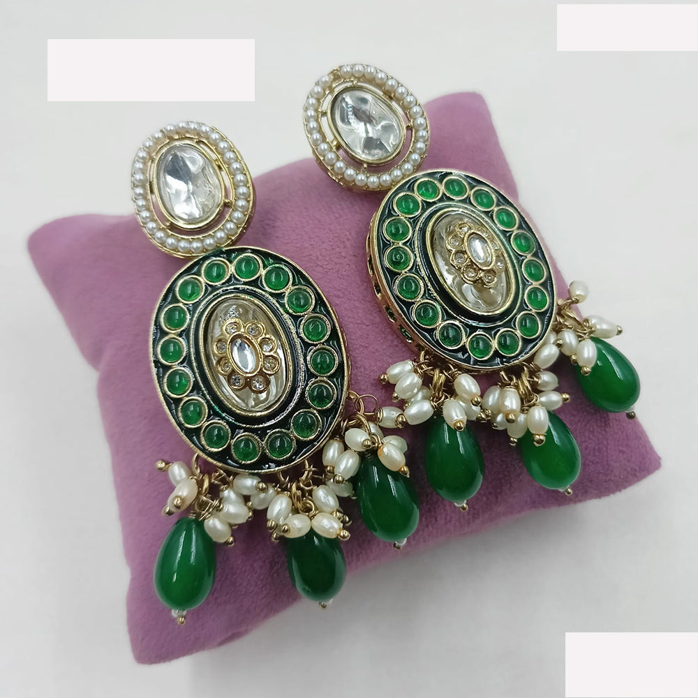 NAFJ Designer Kundan And Beads Dangler Earrings for Women