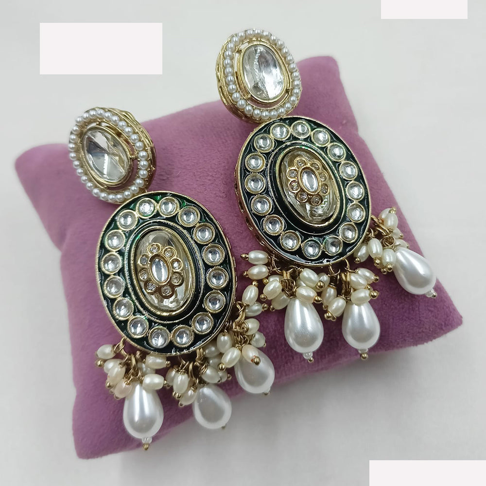 NAFJ Designer Kundan And Beads Dangler Earrings for Women