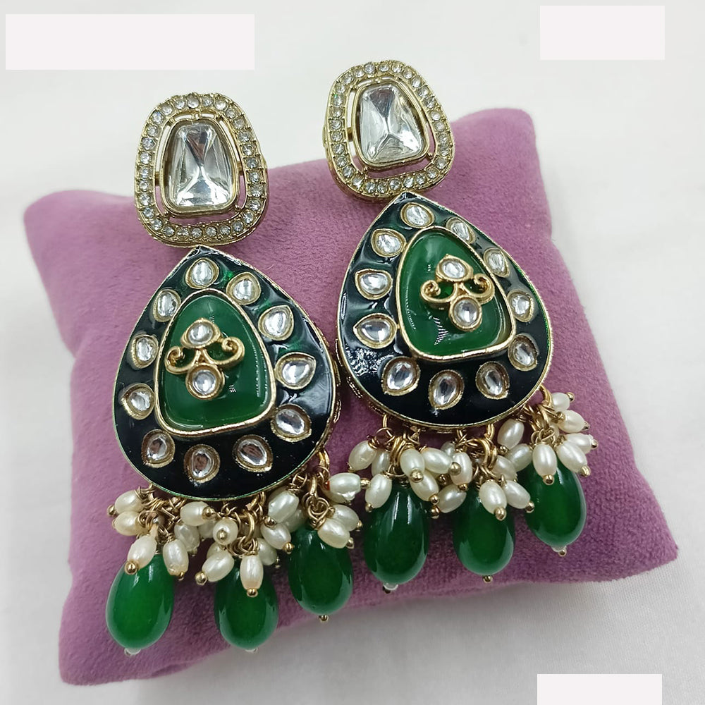 NAFJ Designer Kundan And Beads Dangler Earrings for Women