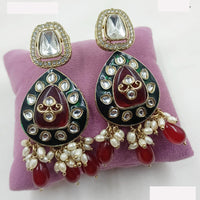 NAFJ Designer Kundan And Beads Dangler Earrings for Women