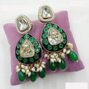 NAFJ Designer Kundan And Beads Dangler Earrings for Women