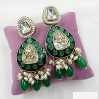NAFJ Designer Kundan And Beads Dangler Earrings for Women