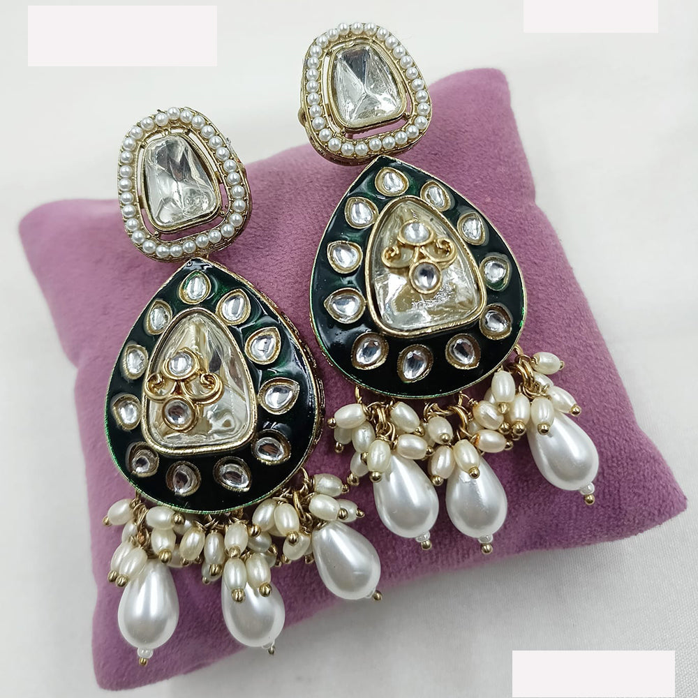 NAFJ Designer Kundan And Beads Dangler Earrings for Women
