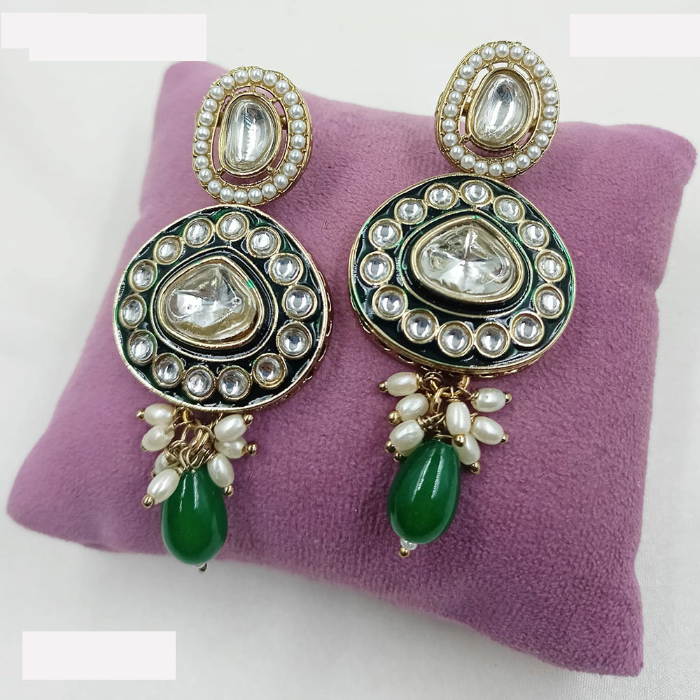 NAFJ Designer Kundan And Beads Dangler Earrings for Women