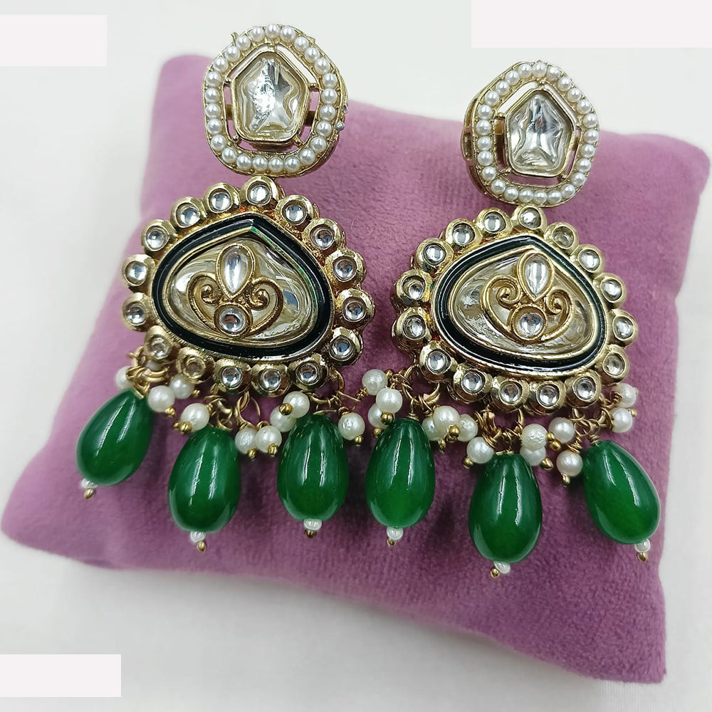 NAFJ Designer Kundan And Beads Dangler Earrings for Women