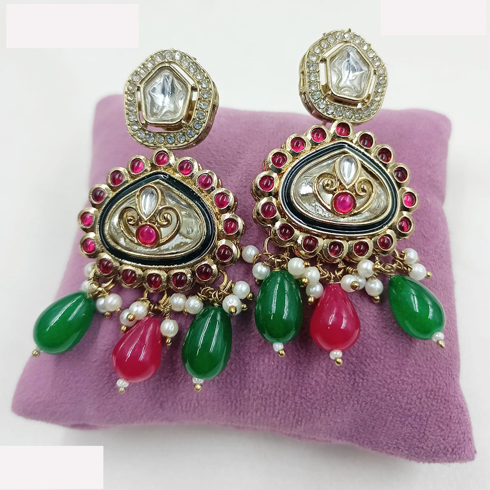 NAFJ Designer Kundan And Beads Dangler Earrings for Women