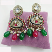 NAFJ Designer Kundan And Beads Dangler Earrings for Women