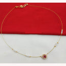 NAFJ Elegant Invisible String Necklace with Ruby Pendant For Party Wear